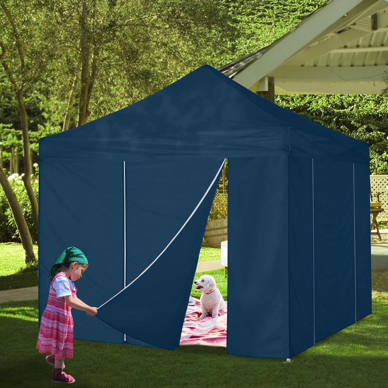 COOSHADE Instant Canopy SunWall 10x10 Canopy SideWall for Pop up Canopy Tent, 1 Pack Door Wall Only, Navy Blue - Image 1